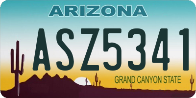 AZ license plate ASZ5341