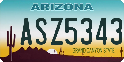 AZ license plate ASZ5343