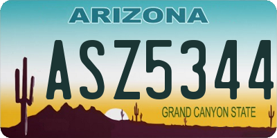 AZ license plate ASZ5344