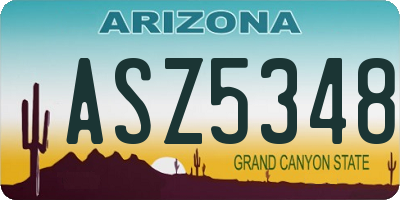 AZ license plate ASZ5348