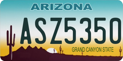 AZ license plate ASZ5350