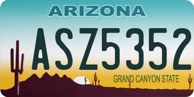 AZ license plate ASZ5352
