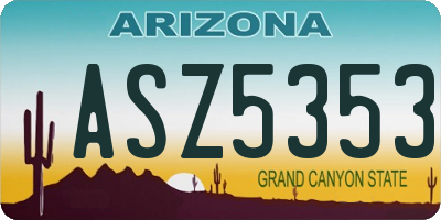 AZ license plate ASZ5353