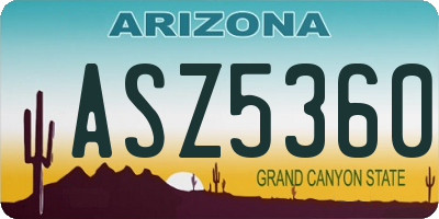 AZ license plate ASZ5360