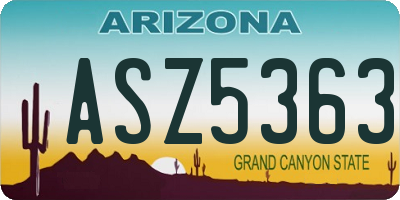 AZ license plate ASZ5363