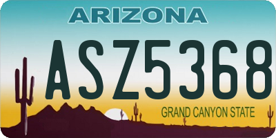 AZ license plate ASZ5368