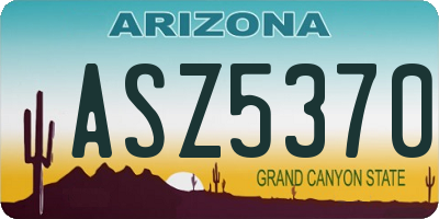 AZ license plate ASZ5370