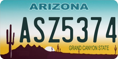 AZ license plate ASZ5374