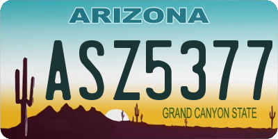 AZ license plate ASZ5377