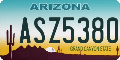 AZ license plate ASZ5380