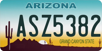 AZ license plate ASZ5382
