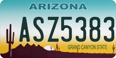 AZ license plate ASZ5383