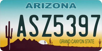 AZ license plate ASZ5397
