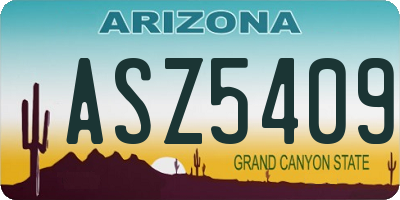 AZ license plate ASZ5409