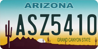 AZ license plate ASZ5410