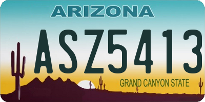 AZ license plate ASZ5413