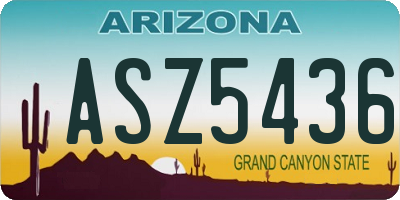 AZ license plate ASZ5436