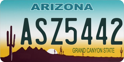 AZ license plate ASZ5442
