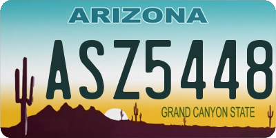AZ license plate ASZ5448