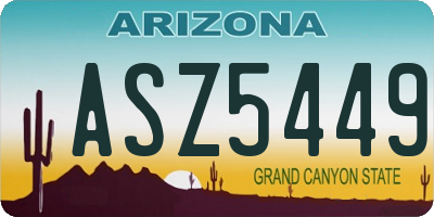 AZ license plate ASZ5449