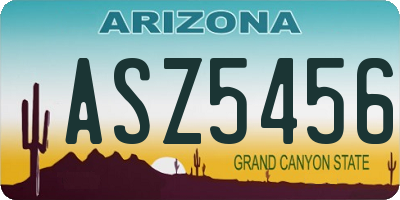 AZ license plate ASZ5456