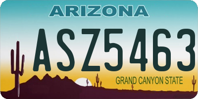 AZ license plate ASZ5463