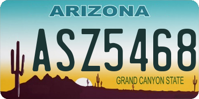 AZ license plate ASZ5468