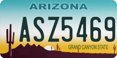 AZ license plate ASZ5469