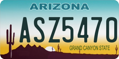 AZ license plate ASZ5470