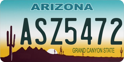 AZ license plate ASZ5472