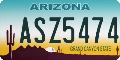 AZ license plate ASZ5474