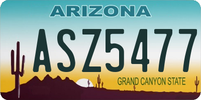 AZ license plate ASZ5477