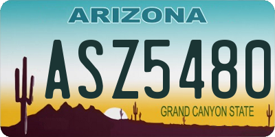 AZ license plate ASZ5480