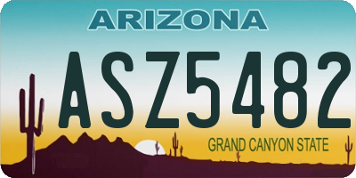 AZ license plate ASZ5482