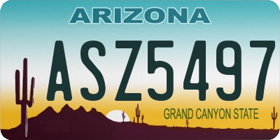 AZ license plate ASZ5497