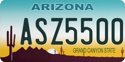 AZ license plate ASZ5500