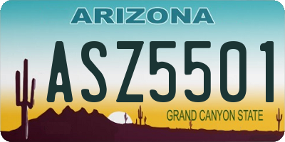 AZ license plate ASZ5501