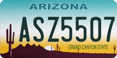 AZ license plate ASZ5507