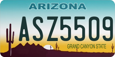 AZ license plate ASZ5509