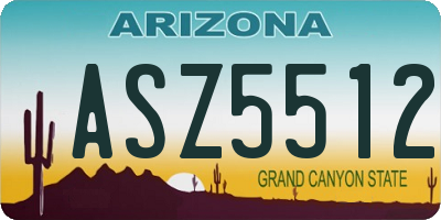 AZ license plate ASZ5512