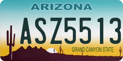 AZ license plate ASZ5513