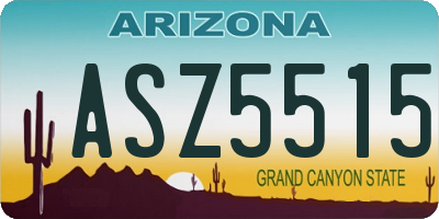 AZ license plate ASZ5515