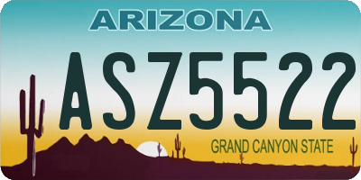 AZ license plate ASZ5522