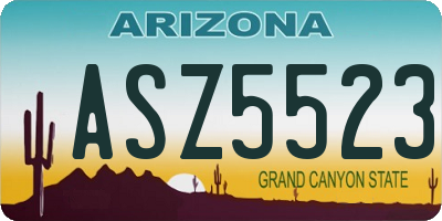 AZ license plate ASZ5523