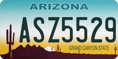 AZ license plate ASZ5529