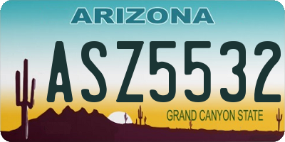 AZ license plate ASZ5532