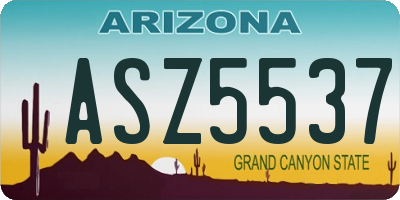 AZ license plate ASZ5537