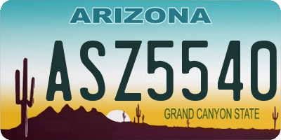 AZ license plate ASZ5540