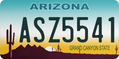 AZ license plate ASZ5541