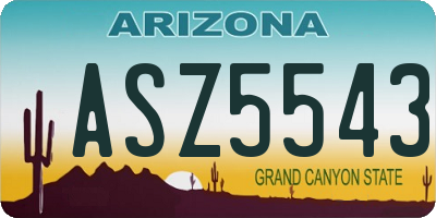 AZ license plate ASZ5543